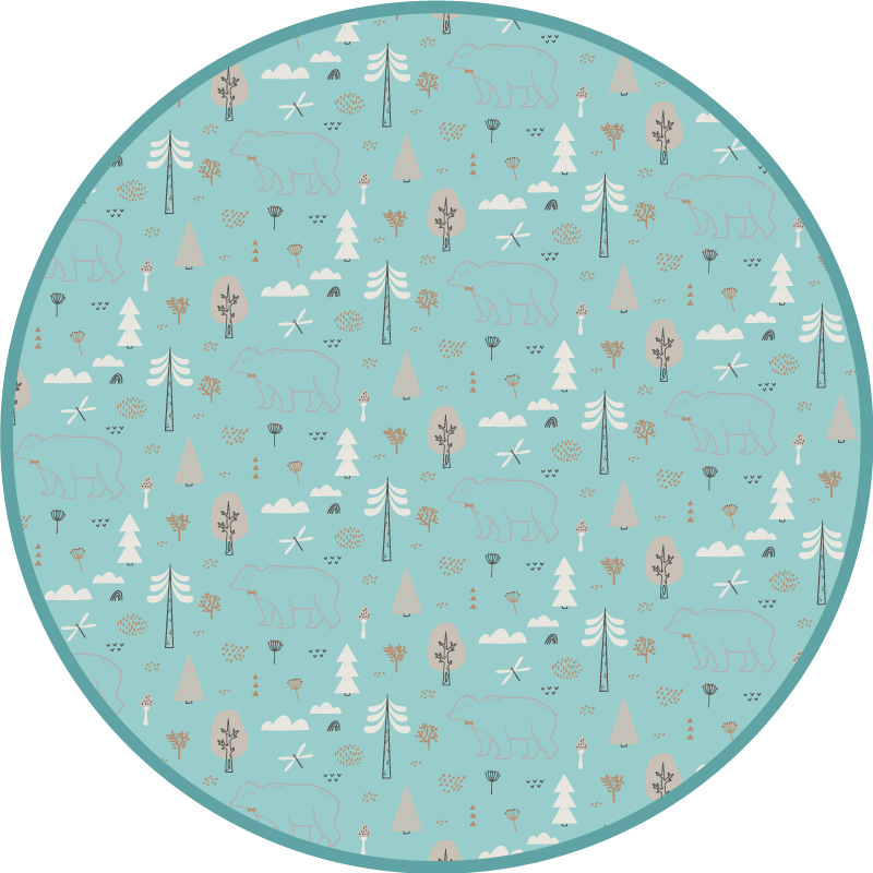 Vinyl teppich baby waldtier szene - TenStickers