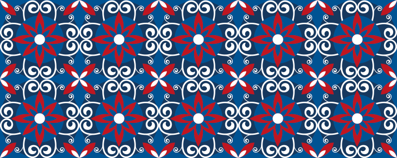 Vinyl Teppich Fliesenoptik botanisches spiralelement - TenStickers