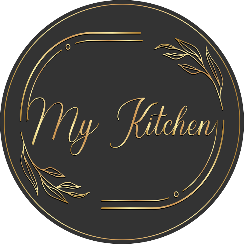 Vinyl teppich küche im goldenen stil - TenStickers