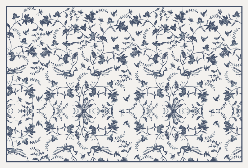 Vinyl Teppich Blumen azurblaue blüte - TenStickers