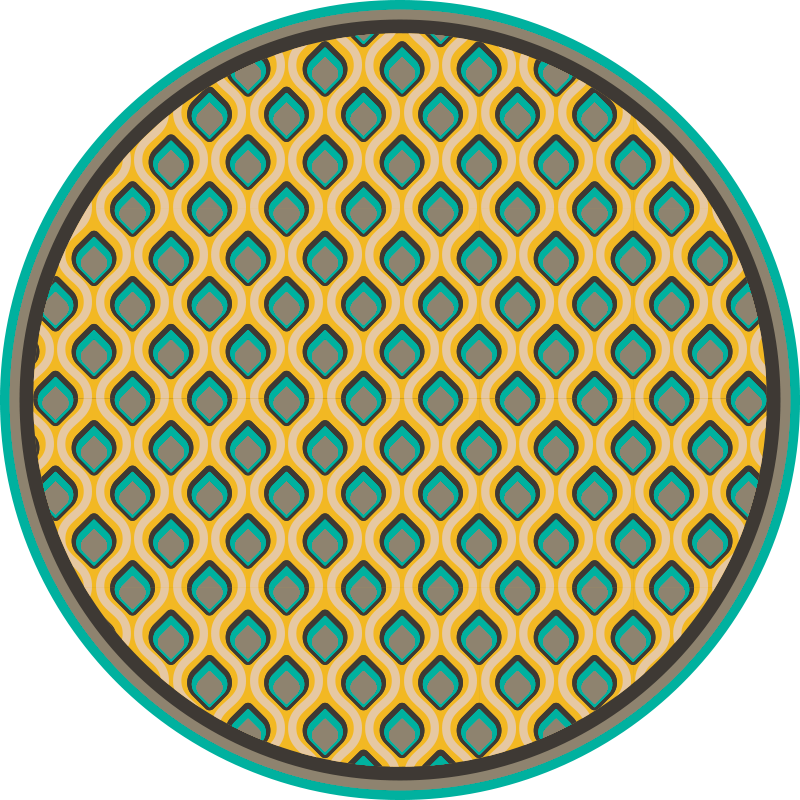 Vinyl teppich küche im modernen mid-century design - TenStickers