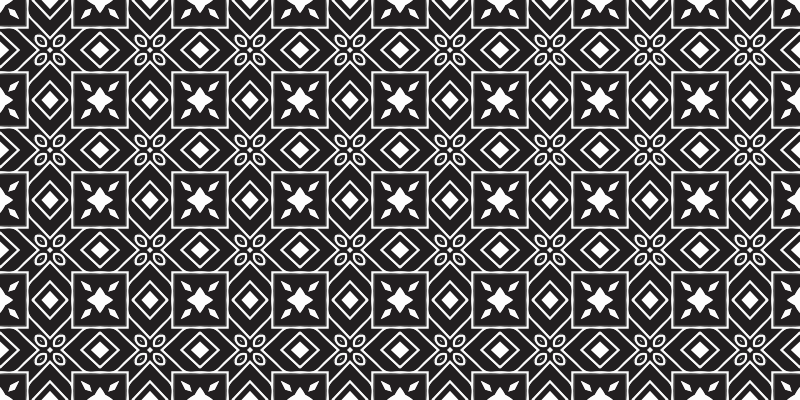 Vinyl Teppich Küche schwarz-weiß-stil - TenStickers