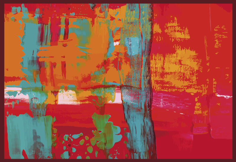 Vinyl Teppich geometrisch abstrakte malerei striche - TenStickers