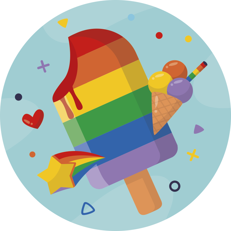 Vinyl Teppich kindlich buntes eis - TenStickers