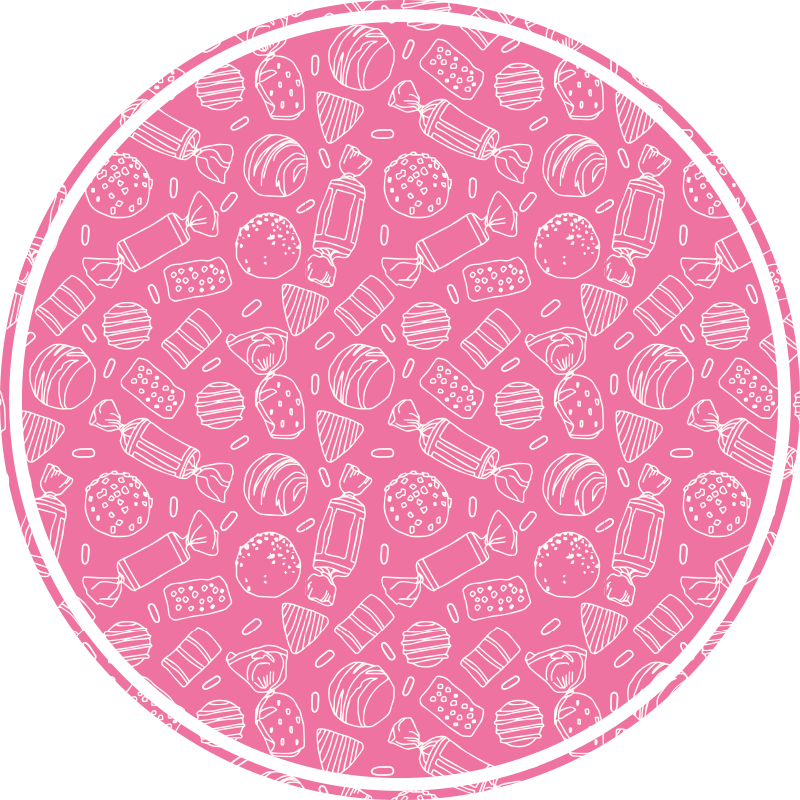 Vinyl Teppich kindlich cadny rosa muster - TenStickers