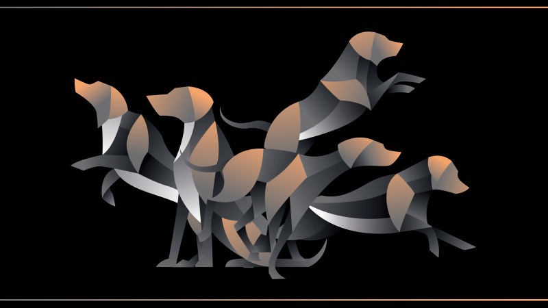 Vinyl Teppich Tiere stilisierte hundefiguren - TenStickers