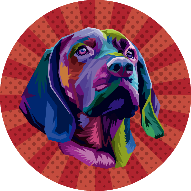 Vinyl Teppich Tiere buntes hundeporträt - TenStickers