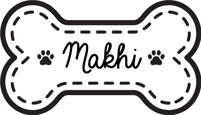 Vinyl Teppich mit Namen hundeknochenform - TenStickers