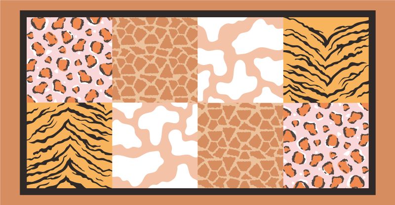 Vinyl teppich tiermuster mit wilden tieren - TenStickers