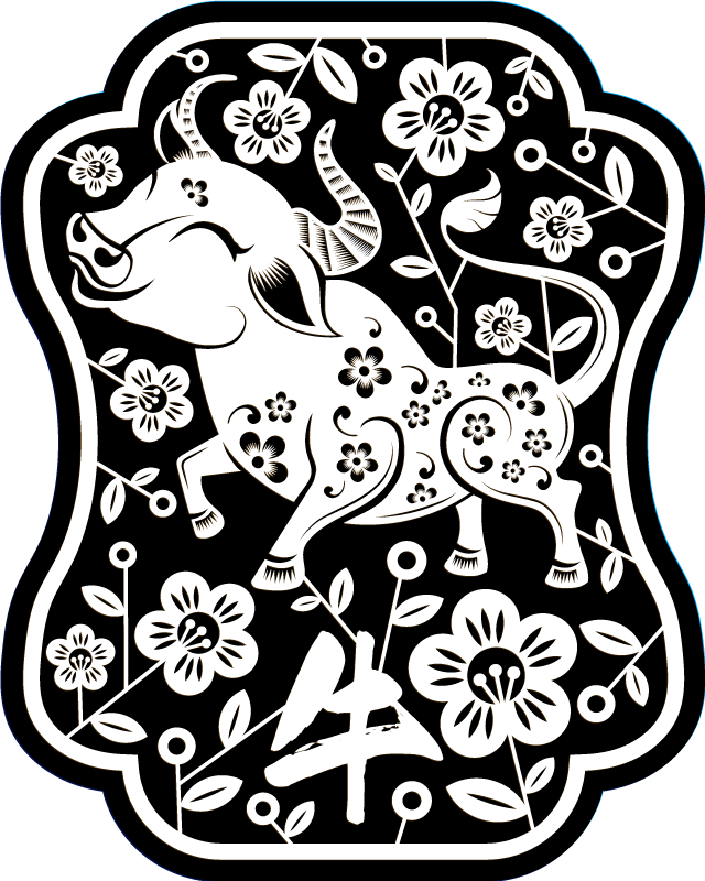 Vinyl Teppich Tiere eleganter floraler stier - TenStickers