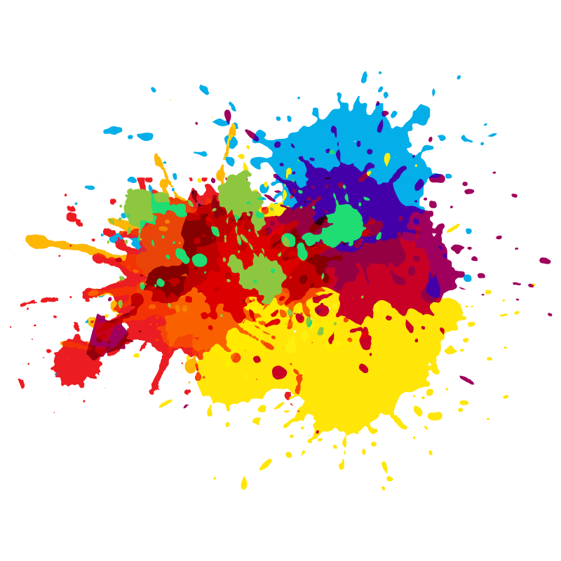 Vinyl Teppich kindlich bunte spritzkunst - TenStickers