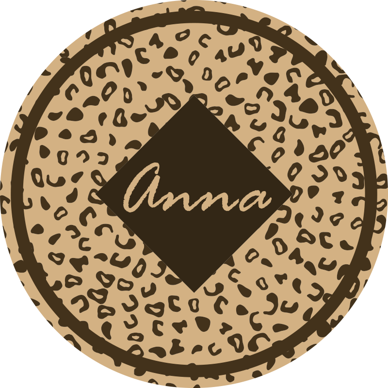 Vinyl Teppich Schlafzimmer name im leopardenmuster - TenStickers