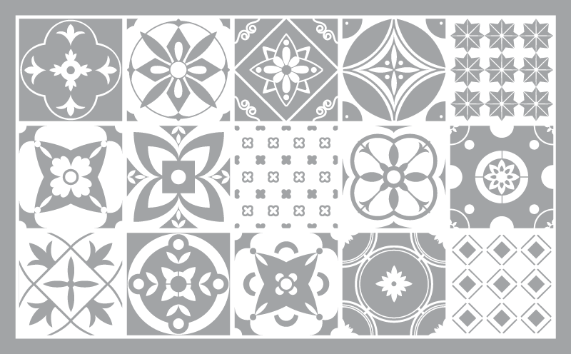 Vinyl Teppich Fliesenoptik grau elegant - TenStickers