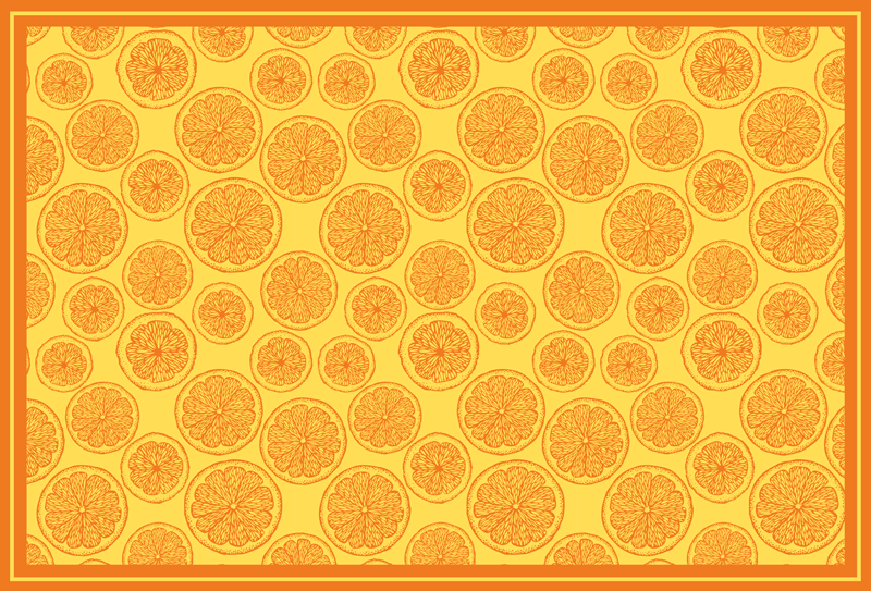 Vinyl teppich blumen zitrusfrucht idee - TenStickers