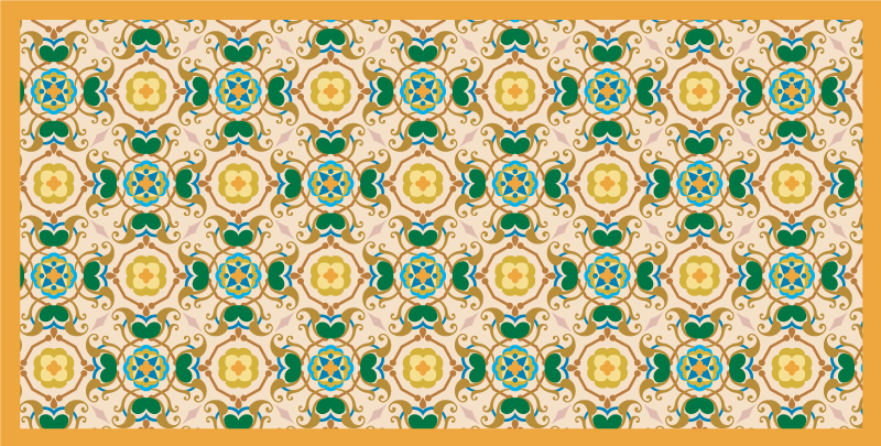 Vinyl Teppich Badezimmer florale beige ornamente - TenStickers