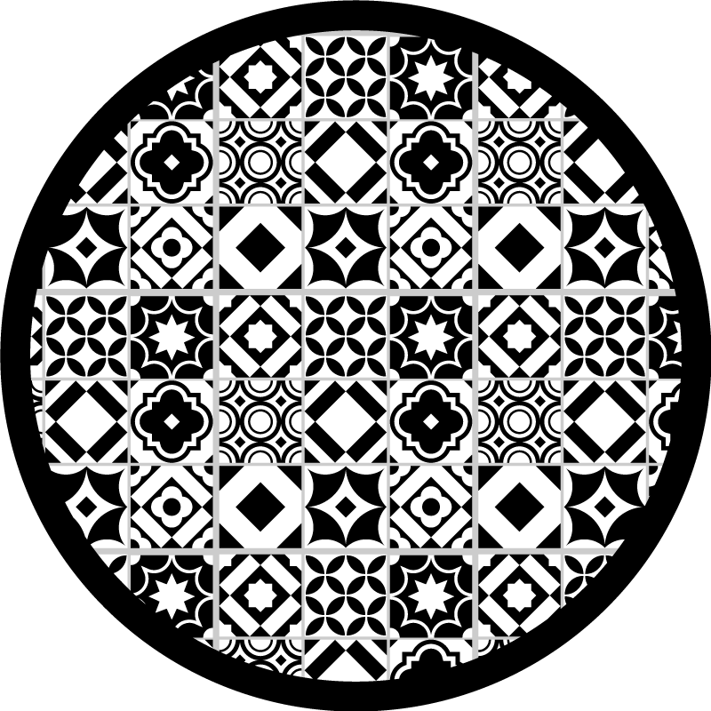 Vinyl teppich mosaik in monochromem design - TenStickers