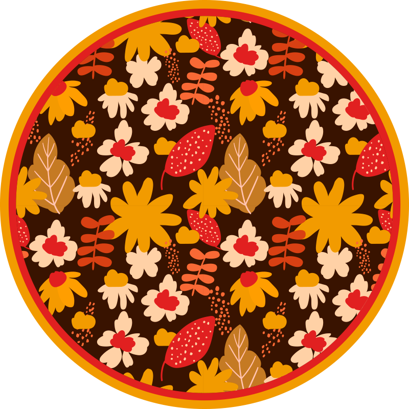 Vinyl Teppich Blumen florales fröhliches motiv - TenStickers