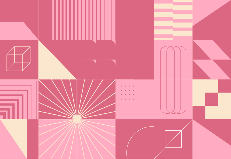 Vinyl Teppich modern geometrische rosa muster - TenStickers