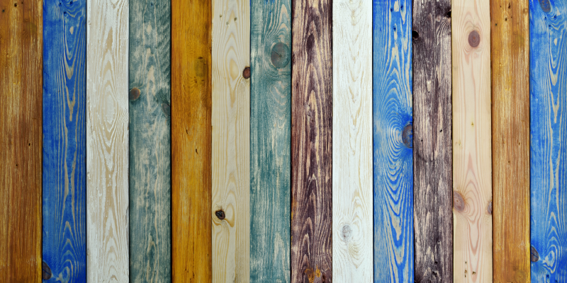 Vinylteppich Holzoptik bunte bretter - TenStickers