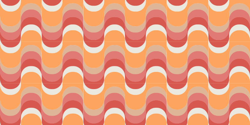 Vinyl Teppich Vintage lebendiges wellenmotiv - TenStickers