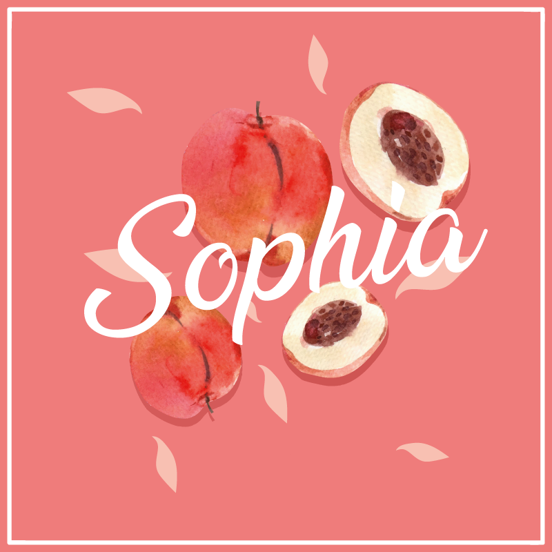 Vinyl Teppich Jugendzimmer rosa pfirsiche mit namen - TenStickers