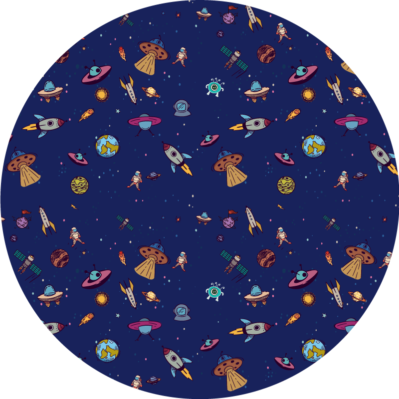 Vinyl Teppich kindlich konzept einer kosmischen expedition - TenStickers