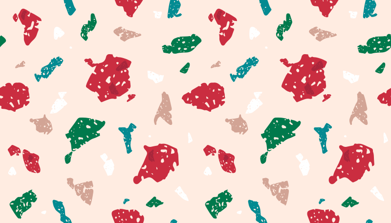 vinyl teppich strukturiert farbenfrohes terrazzo-design - TenStickers