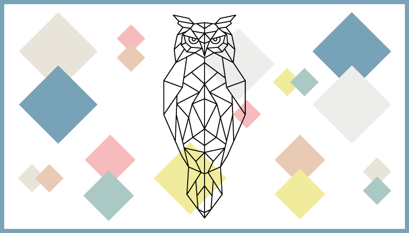 Vinyl Teppich modern origami-eulenform - TenStickers