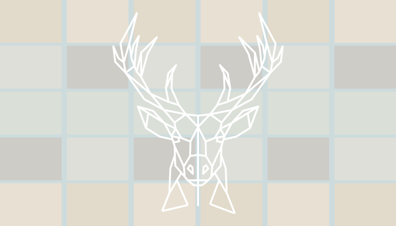 Vinyl Teppich Tiermuster geometrische hirschdarstellung - TenStickers