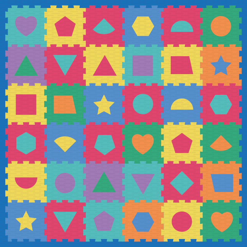 Vinyl Teppich Baby bunte puzzle-imitation - TenStickers