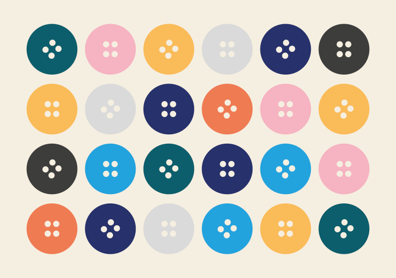 Vinyl Teppich kindlich buntes knopfmuster - TenStickers