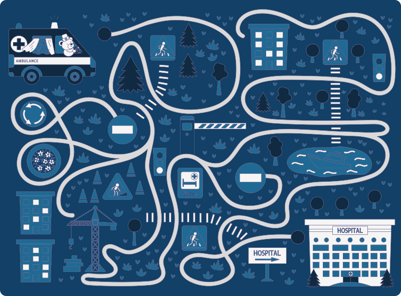 Vinyl Teppich Straßen blauer stadtplan - TenStickers