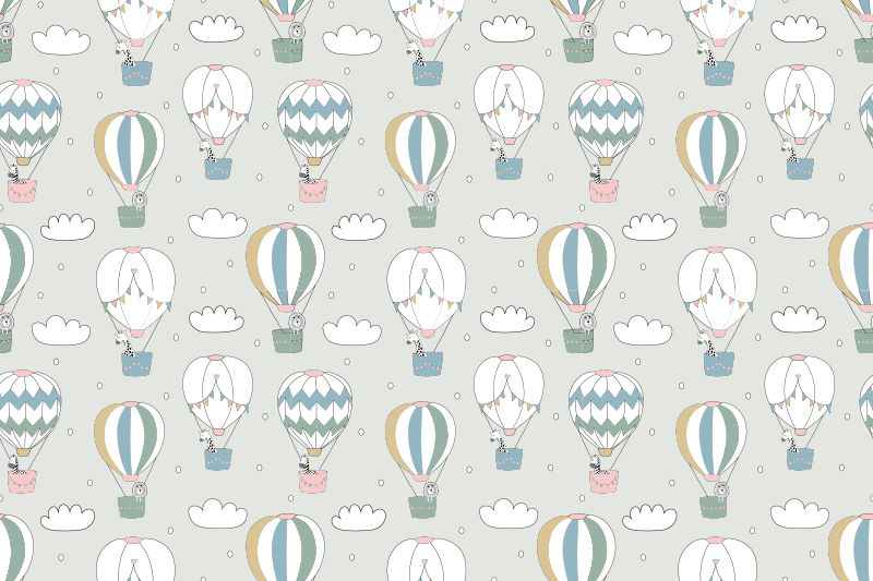 Vinyl Teppich Kinderzimmer aufblasbare graue ballons - TenStickers