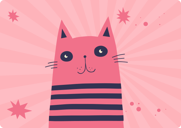 Vinyl Teppich Kinderzimmer rosa katzenillustration - TenStickers