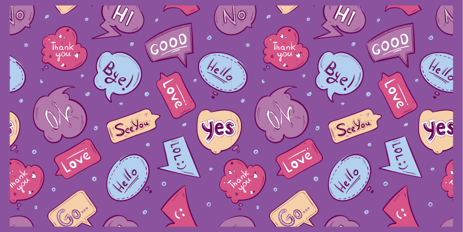 Vinyl Teppich Text bunte sprechblasen - TenStickers