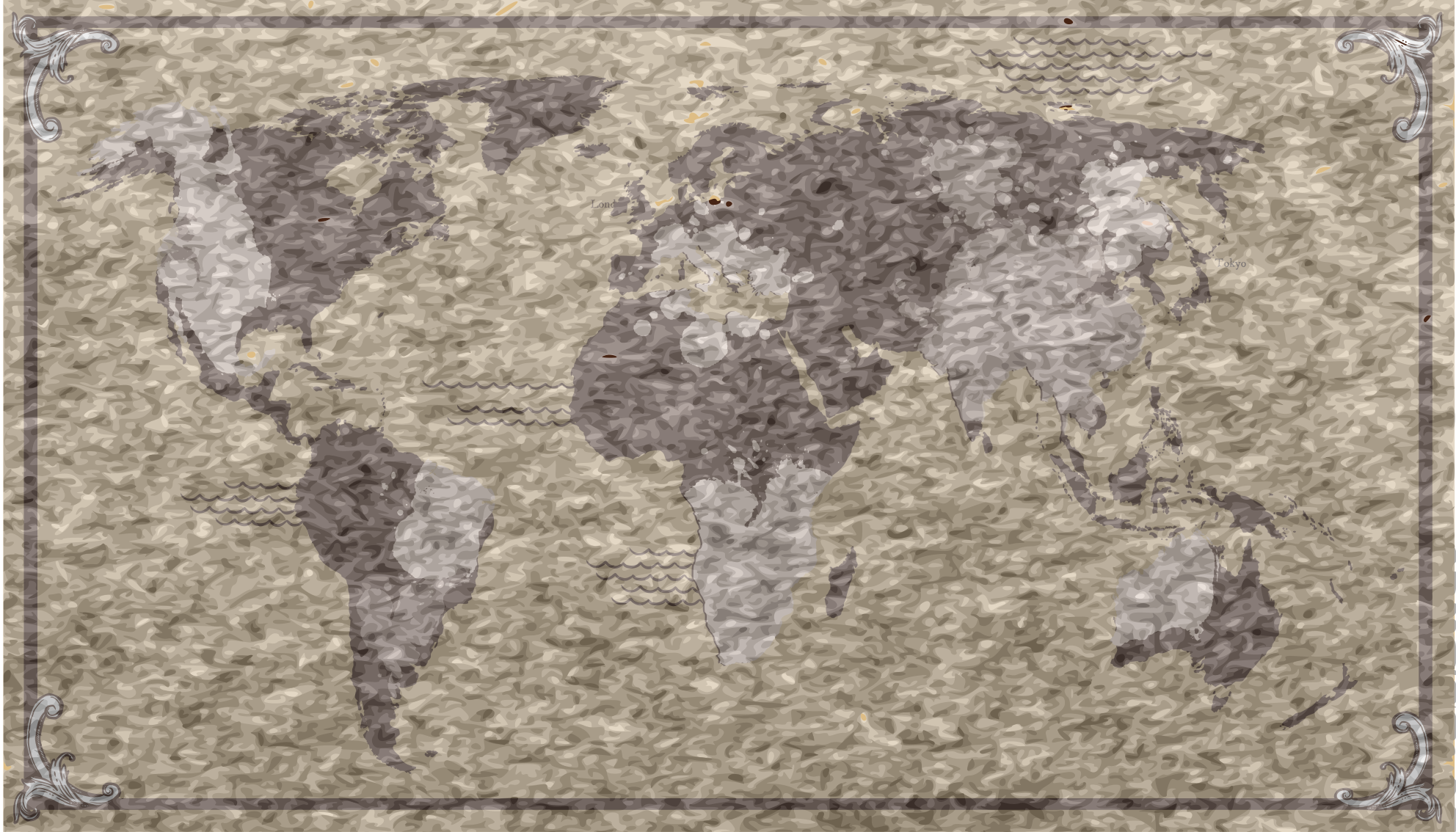 Vinyl teppich weltkarte mit globaler kartenillustration - TenStickers