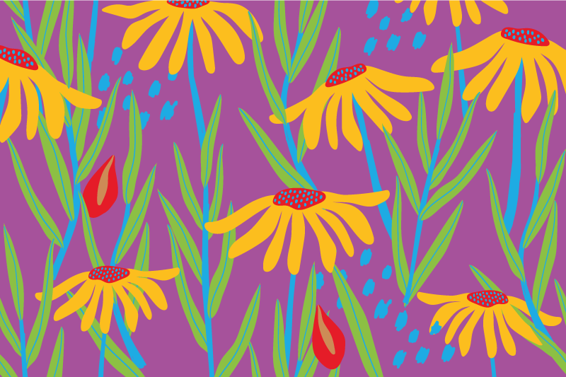 Vinyl teppich blumen lila botanisches arrangement - TenStickers