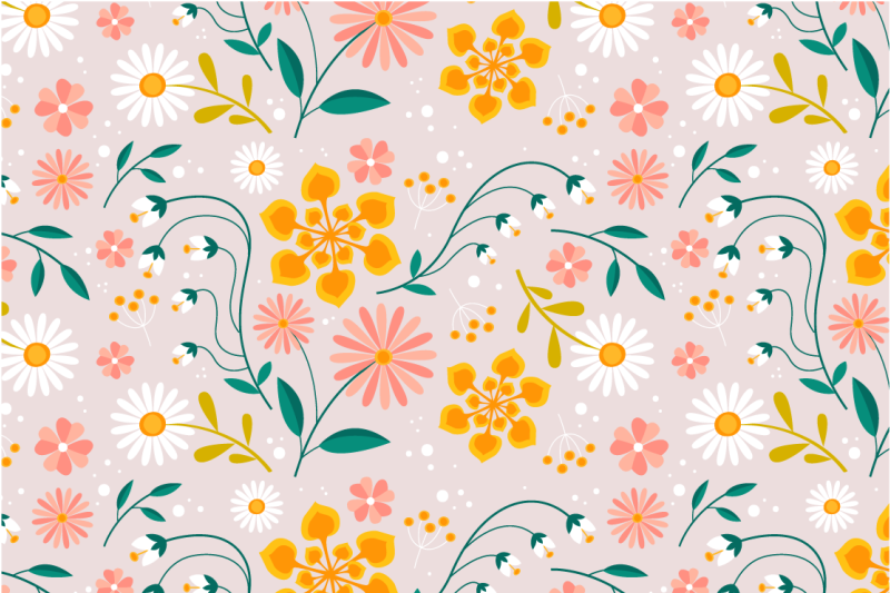 Vinyl Teppich Blumen gänseblümchenfeld-design - TenStickers