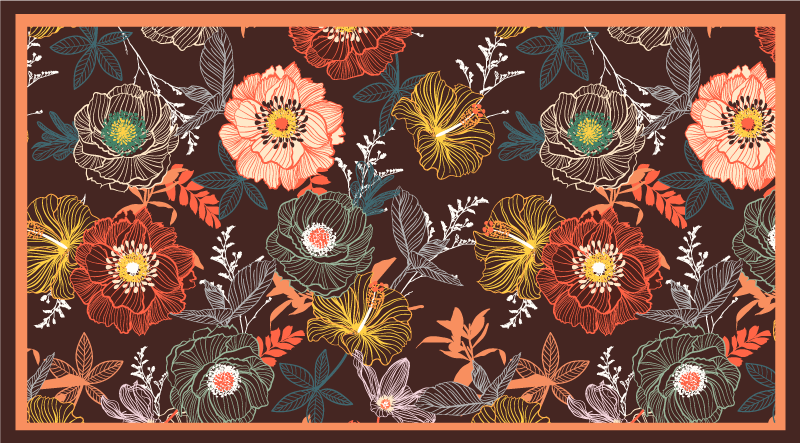 Vinyl Teppich Blumen vintage-burst-design - TenStickers