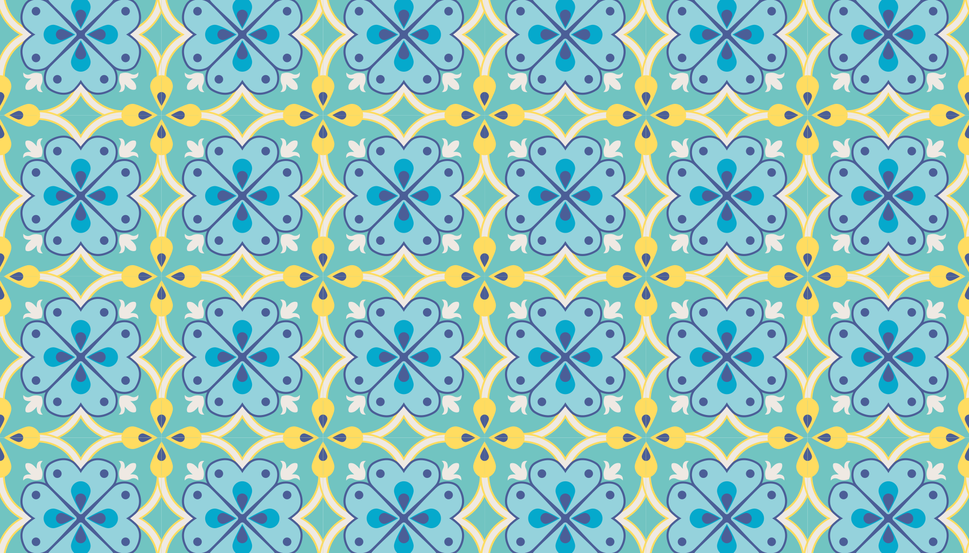 Vinyl Teppich Fliesenoptik blühende elemente - TenStickers