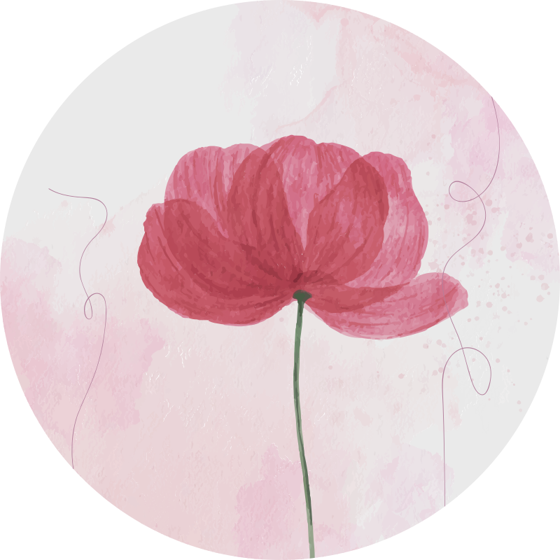Vinyl teppich blumen aquarella mohn design - TenStickers