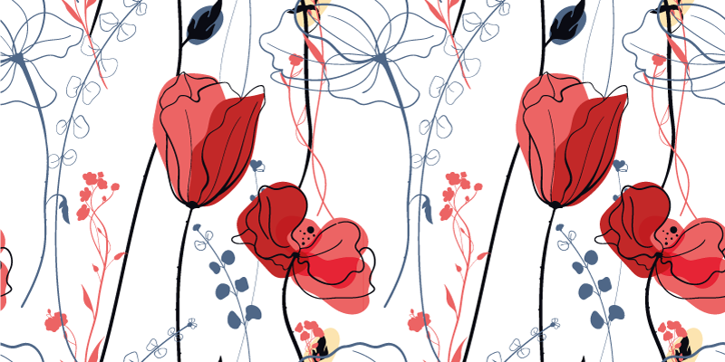 Vinyl Teppich Blumen purpurrote blütengnade - TenStickers
