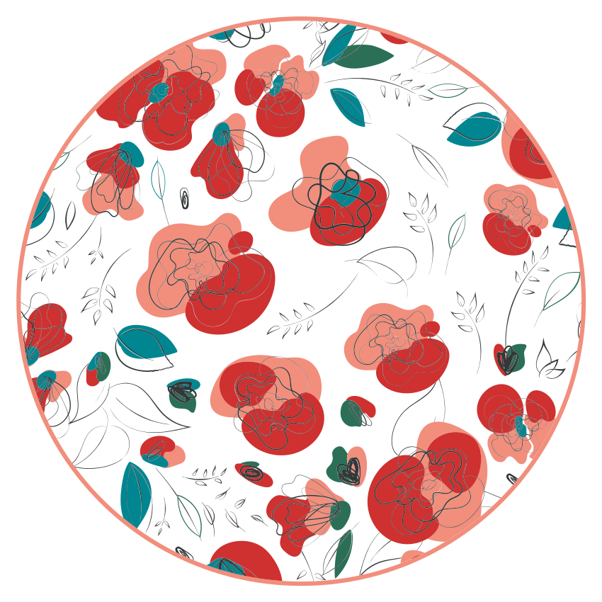 Vinyl Teppich Blumen blühendes florales element - TenStickers