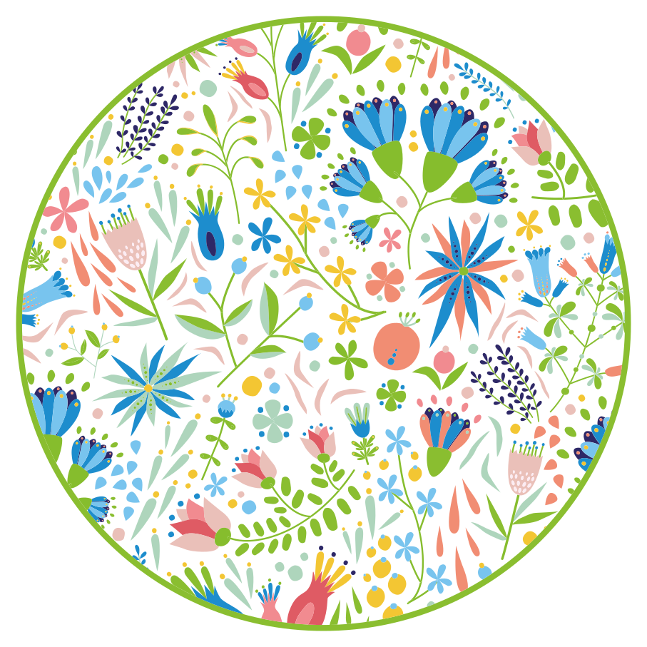 Vinyl Teppich rund blumenmuster begeistern - TenStickers