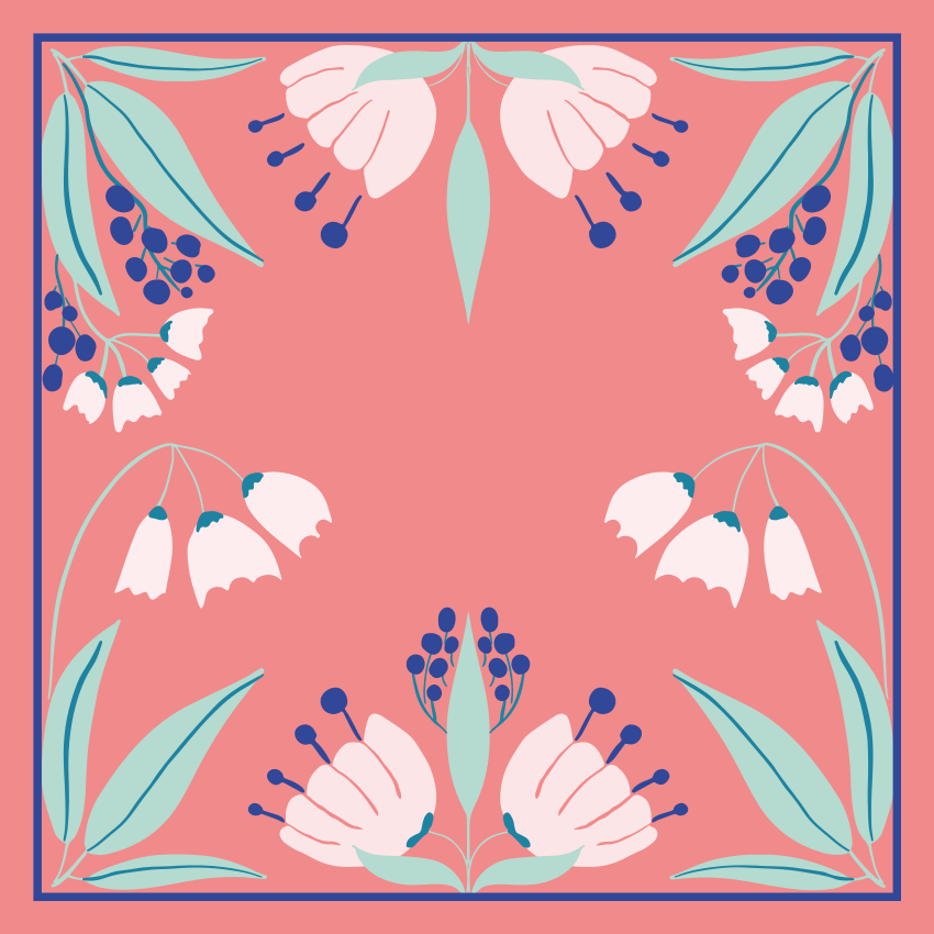 Vinyl Teppich Blumen musterpalette - TenStickers