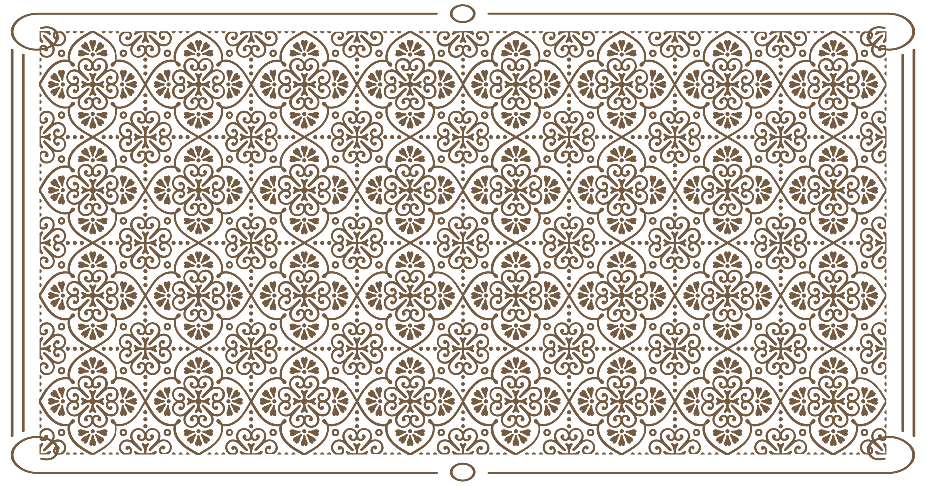Vinyl Teppich Fliesenoptik komplizierte florale elemente - TenStickers