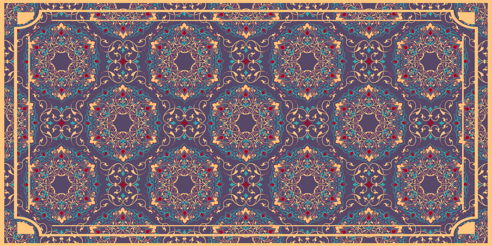 Vinyl teppich mandala mit komplexen motiven - TenStickers