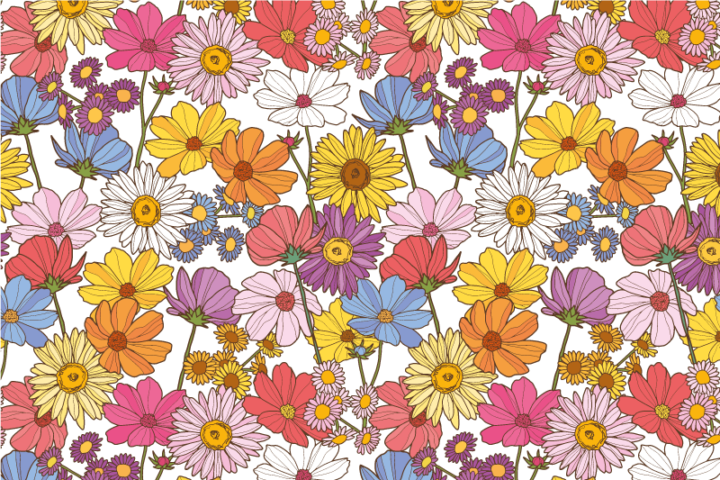 Vinyl Teppich Blumen lebendige blumenpracht - TenStickers