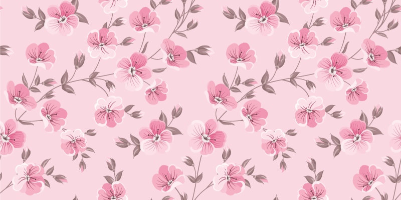 Vinyl teppich blumen in zarter rosa harmonie - TenStickers