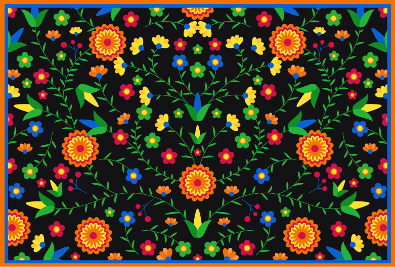 Vinyl Teppich Blumen farben lebendiges motiv - TenStickers
